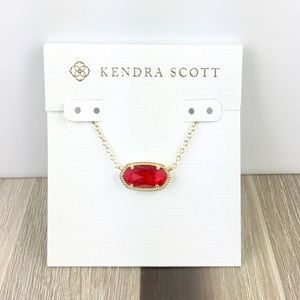 Kendra Scott Elisa Ruby red gold necklace July